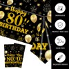 HFBOBP 2 Pack 80th Birthday Tablecloths,54 x 108 inch Disposable