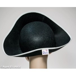 Jacobson Hat Pirate Hat Adult Black Felt Skull & Crossbones Buccaneer Costume Hat Lg