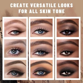 RevoNext 2 Pack 12 Colors Naked Eyeshadow Palette Neutral Nude Matte Shimmer Glitter Eyeshadow Ultra Pigmented Brown & Taupe Smokey Eyeshadow Makeup Kit