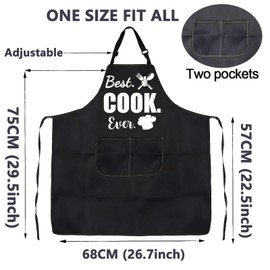 Kitchen Chef Cooking Apron Best Cook Ever Aprons with Pockets Chef Gifts Funny Chef Aprons for Women Men Cooking Lovers Gift (Best Cook Ever Aprons)
