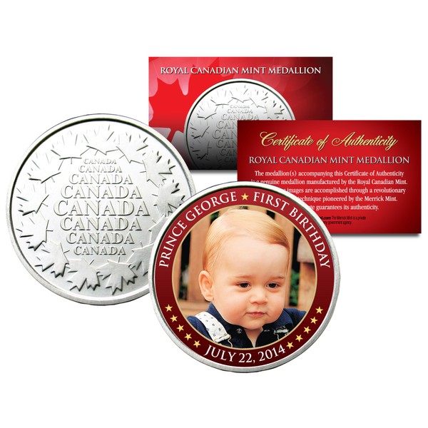 PRINCE GEORGE First Birthday 2014 Royal Canadian Mint Medallion Coin BABY
