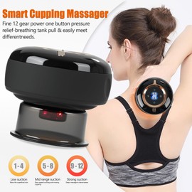 Smart Cupping Therapy Massager 2 Set, 4 in 1 Electric Cupping Massager Device, Smart Cupper Relieves Muscle Soreness, Improves Blood Circulation and Speeds Up Recovery After Exercise (black1) (black1)