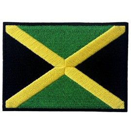 Jamaica Flag Embroidered Emblem Rasta Jamaican Rastafarian National Iron On Sew On Patch