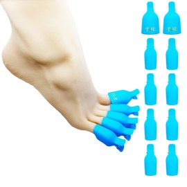 (10 piezas de uñas de pie azul) de plástico acrílico para arte de uñas, clip de remojo de esmalte de gel UV, herramienta de envoltura de esmalte de uñas de gel para quitar uñas de las manos, clips de remojo, clips de limpieza de envoltura