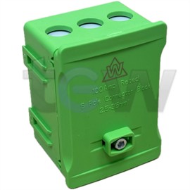 Phase Coloured Henley Style Meter Tails Connection Block 100A 5 Way 2-35mm² - GREEN