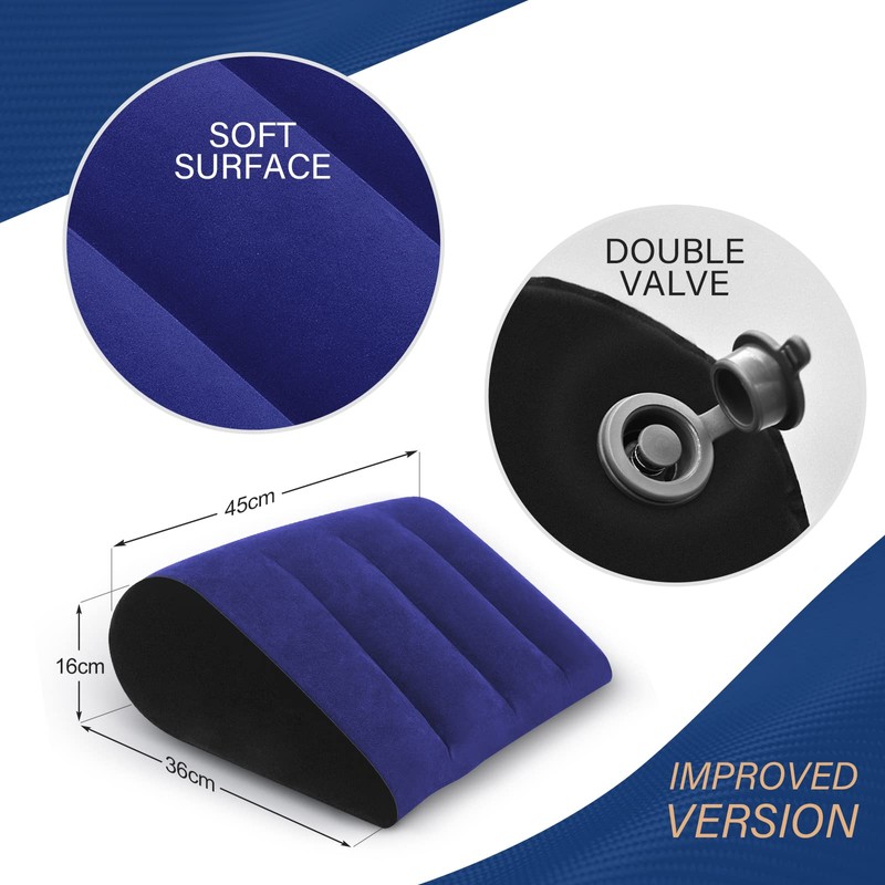 LuxoCare Inflatable Wedge Pillow, Lumbar Support Pillow, Neck Pillow, Leg