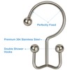 TOPROD 24 Pack Shower Curtain Hooks Rings, Double Sided Shower