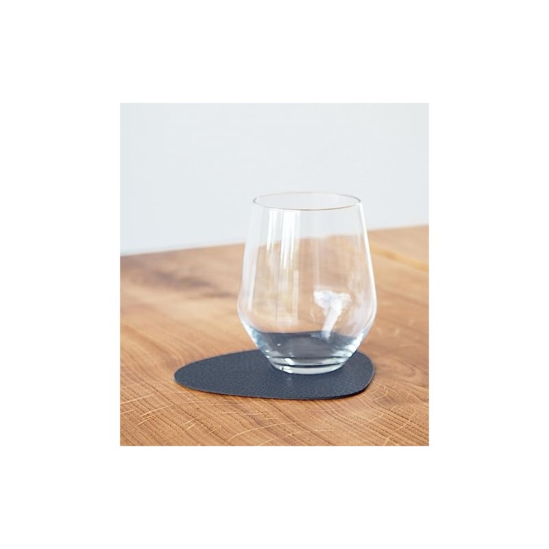 Lind DNA Curve 981260 Glass Coaster Recycled Leather Hippo Navy