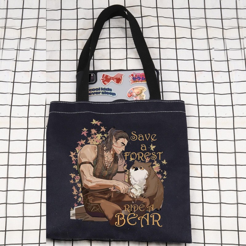 JTOUK Save a Forest Ride a Bear Tote Bag Halsin