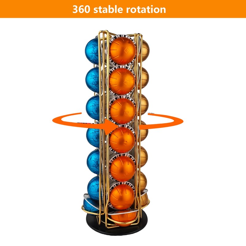 Meelio Coffee Vertuo Pod Holder Carousel Stand for 28 Nespresso