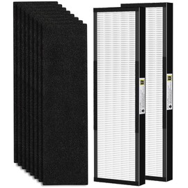 2 Pack FLT4825 True HEPA Fil-ter B Replacement with Activated Carbon Pre-Filters Compatible with Air Puri-fier AC4825 AC4300 AC4800 AC4900 AC4850, Black