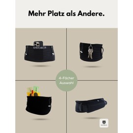 SWORTS Tube Run Belt I Your Running Belt to Put On I Marathon & Trail Function (Unisex Running Bag), carbon black