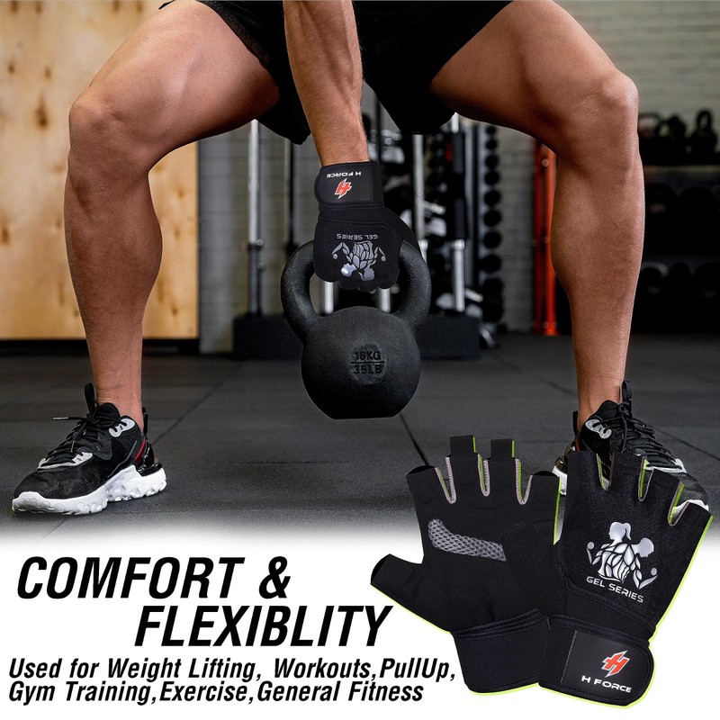 H Force LTD Gym Gloves (Long Wristband, Medium)