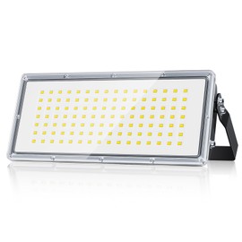 TOPAUBUB 100 W LED Floodlight Outdoor 10000 LM 1 Piece LED Headlight 6500 K Cool White IP66 Waterproof for Garden/Warehouse/Yard Lighting