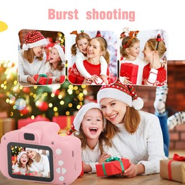 Zopsc HD Cartoon Digital Selfie Cámara de Video Digital Juguete DIY Fotos Grabación de videocámara de Video para niños Niños(Rosado)