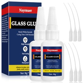 Glass Glue, 30g Clear Waterproof Acrylic Glue, Glass to Glass Glue for Bonding Glass and Other Materials, Super Instant Glue for Glass, Acrylic, Mirror (Glass Glue, 2)