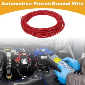 Partuto 1 Pcs 20AWG Universal Ground Wire Car Radio, Automotive, Car Speakers Power Wire Fully Insulated& Soft Touch Jacket TC Red 49FT