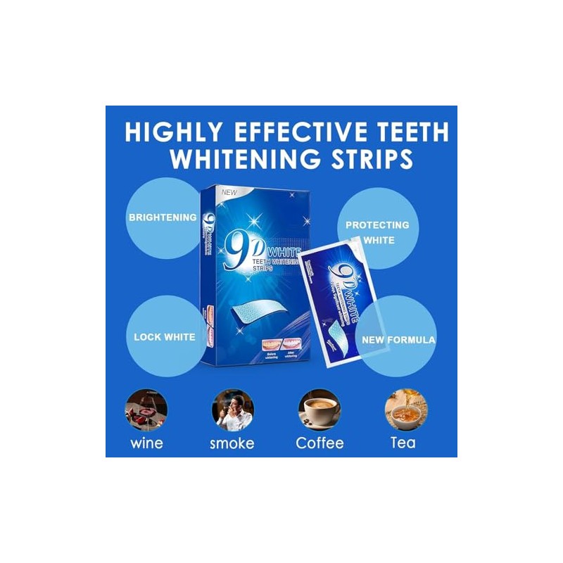 MYDEAR Tiras Blanqueadoras Dientes,28 Piezas Whitening Strips profesional blanqueador dental,
