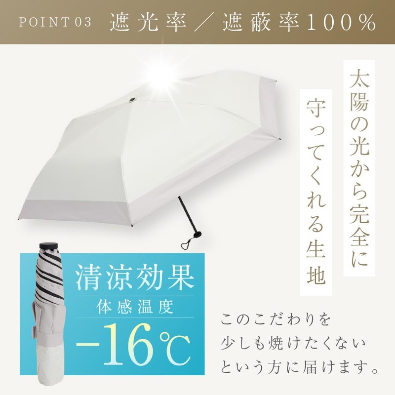 Parasol, Full Blackout Folding Umbrella, 100% Light Shielding Tested by