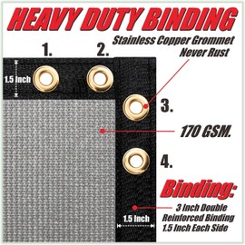 ColourTree Customized Size Fence Screen Privacy Screen Grey 4' x 25’ - Commercial Grade 170 GSM - Heavy Duty - 3 Years Warranty - We Make Custom Size