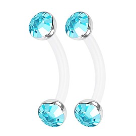 KJM Fashion Flexible Acrylic Banana Ear Helix Earrings 1.2 mm 16 g Pack of 2, Acrylic