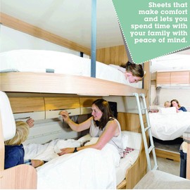 Shreem Linen RV Sheets, Short Queen (60x75) Inch, 100% Egyptian Cotton, 400 Thread Count, 4 Piece Set, Chocolate Solid