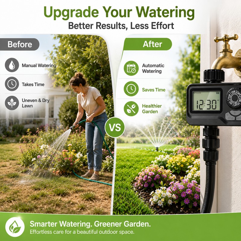 Programmable Sprinkler Timer for Lawn & Garden – Dual Outlet