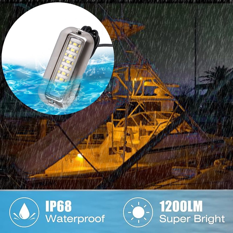 Kingshowstar 2Pcs Marine LED Boat Light,IP68 Waterproof 27LED Boat Interior
