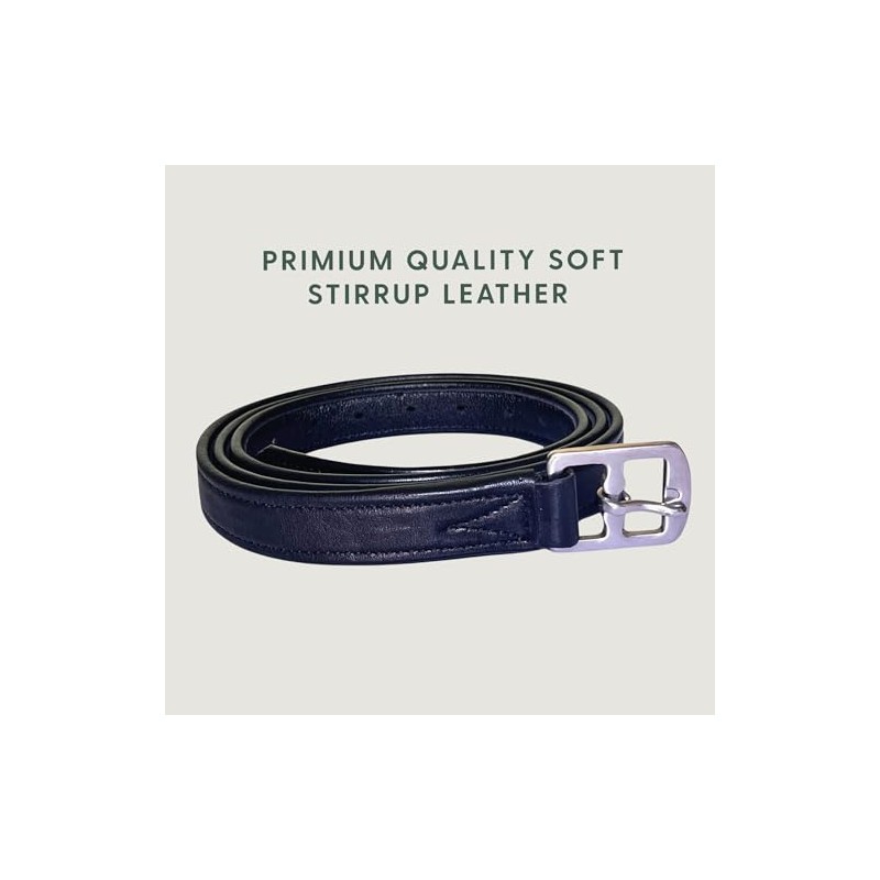 LEXNEL Non-Stretch Soft Stirrup Leather with Stainless Steel Hardware 1