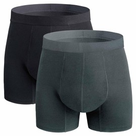REELINDRY Washable Incontinence Underwear for Men, 2.3 oz Leak Proof Absorbent Reusable Briefs for Male Urine Leakage 2 Pack(Dark Gray-Black, M)
