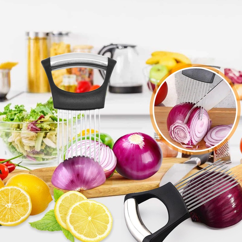 Upgraded Onion Holder for Slicing, New Stainless Steel Onion Slice