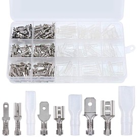 MMOBIEL 315pcs 2.8mm 4.8mm 6.3mm Male and Female Brush Connectors with Insulating Sleeves for Electrical Wiring - Gold