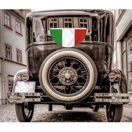 1.5x3 FT Italy Fan Bunting Flag,18x48 In Italian Semi Round 112D Outdoor Banner,Novel Decor for Garden Yard Window Car Boat Balcony with Brass Grommet