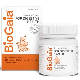BioGaia Probiotic Chewable Tablets for Digestive Health | Lemon-Lime | 30-Day Supply/Chewable Tablets | For Adults & Kids | Improves Digestive Health | Eases constipation | Prevent episodes of diarrhea