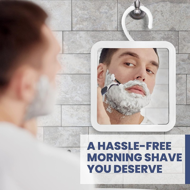 MIRRORVANA Hangable Fogless Shower Mirror for Shaving with 360° Swivel
