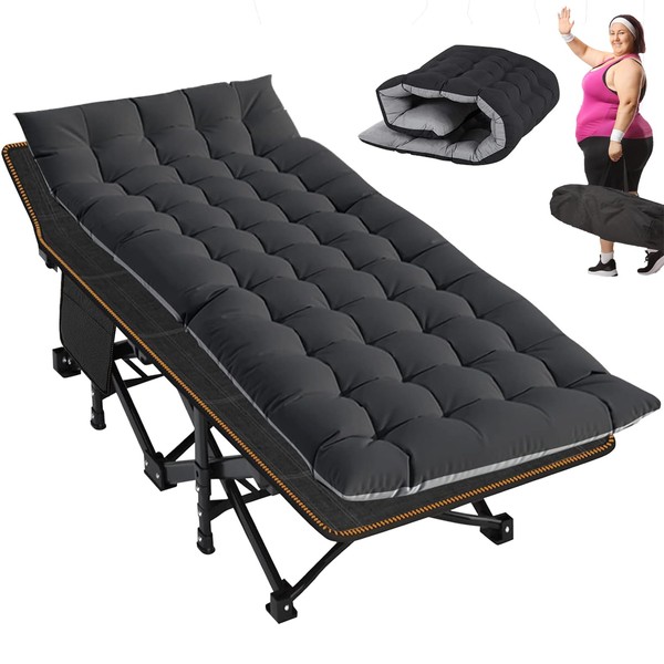 DoCred Folding Camping Cot with Mattress,Fold Cots,Portable Sleeping Bed,17 Pounds