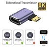 PNGKNYOCN 90 Degree 8K Mini HDMI Adapter, 2-Pack 48Gbps Left