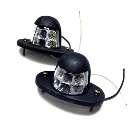 k-cocochi Universal 24V 6 LED License Light White 2 Pack License Light Truck Trailer Large Vehicle Construction Machinery