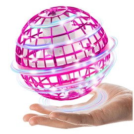 AOMEVOLEO Flying Light Ball Genuine Flying Ball Gyro UFO Drone Toy 360° Rotation with LED for Kids Gift (Purple)