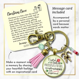 Christmas Candy Keychain Frosted Cookies Movies Peppermint Holiday Season Fun Handdmade Charm Key Chain Tassel Jewelry