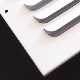 8"w X 6"h 3-Way Fixed Curved Blade AIR Supply Diffuser - Vent Duct Cover - Grille Register - Sidewall or Ceiling - High Airflow - White