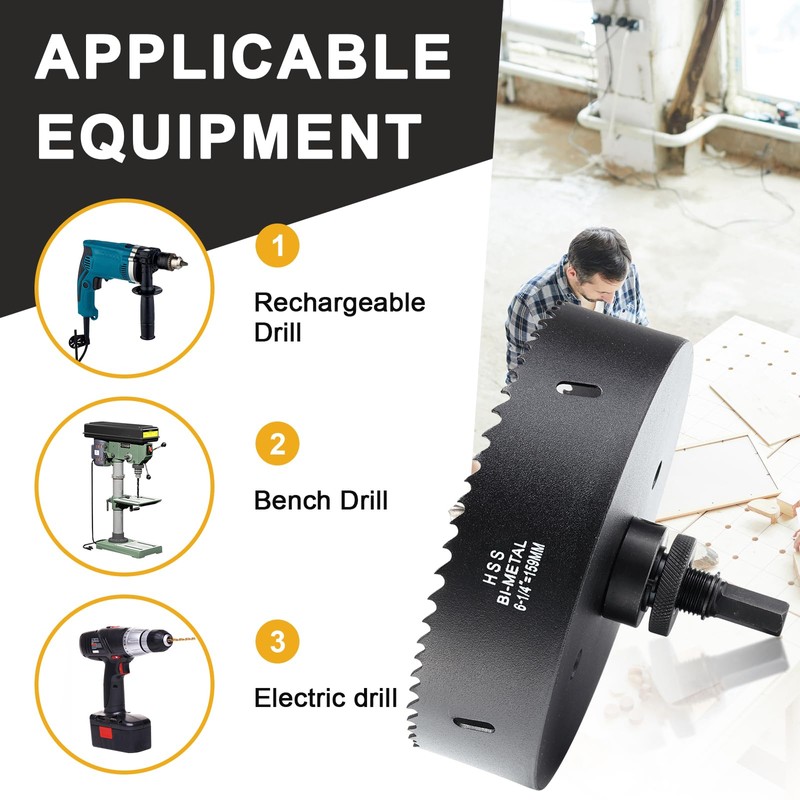 6 1/4 inch Hole Saw Drill Bit for Metal and