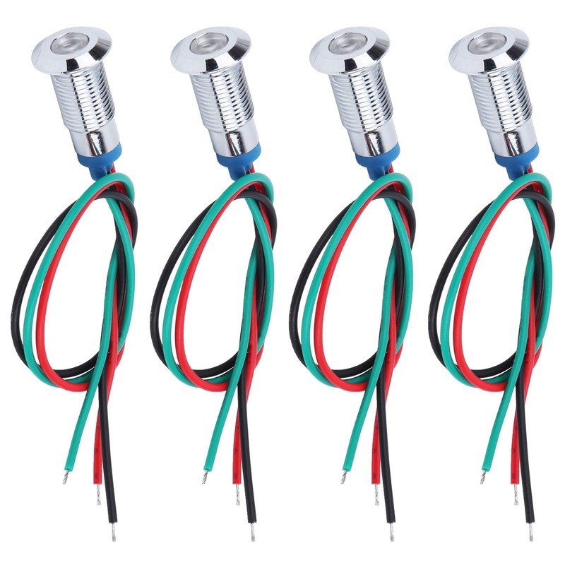 4 Set LED Indicator Light Signal Common Anode Waterproof Metal