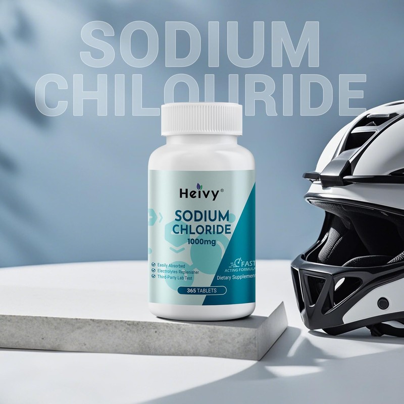 Heivy Sodium Chloride Tablets 1000mg - Pure Salt Tablets, 365