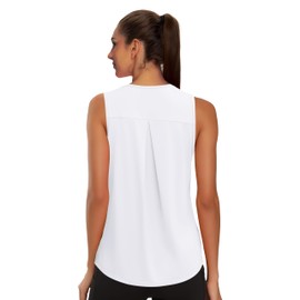 WIHOLL Workout Tank Tops for Women Plus Size Summer Beach Fashion Sleeveless Running Shirts Activewear Gym Yoga Summer Tops White 2XL