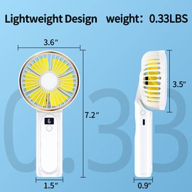 Handheld Fan, Portable Fan, 4000mAh USB Rechargeable Personal Fan, 180° Foldable Mini Desk Fan with 6 Wind Speed, LCD Digital Display, Lanyard as Neck Fan, Ultra Quiet