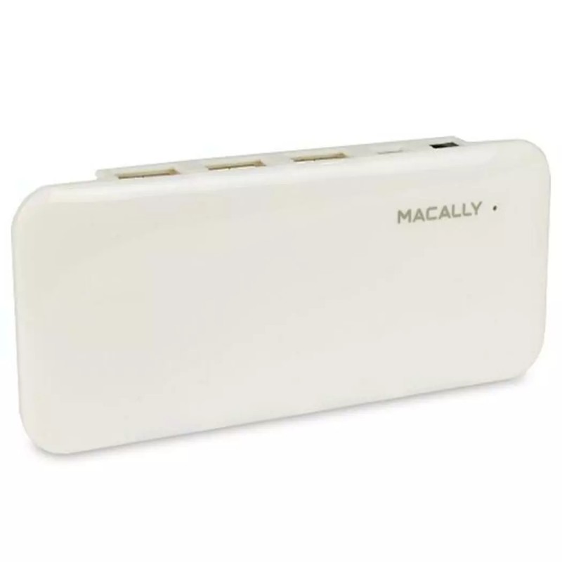 Macally 7-Port AC Powered Hi-Speed USB 2.0 Hub (White) Includes