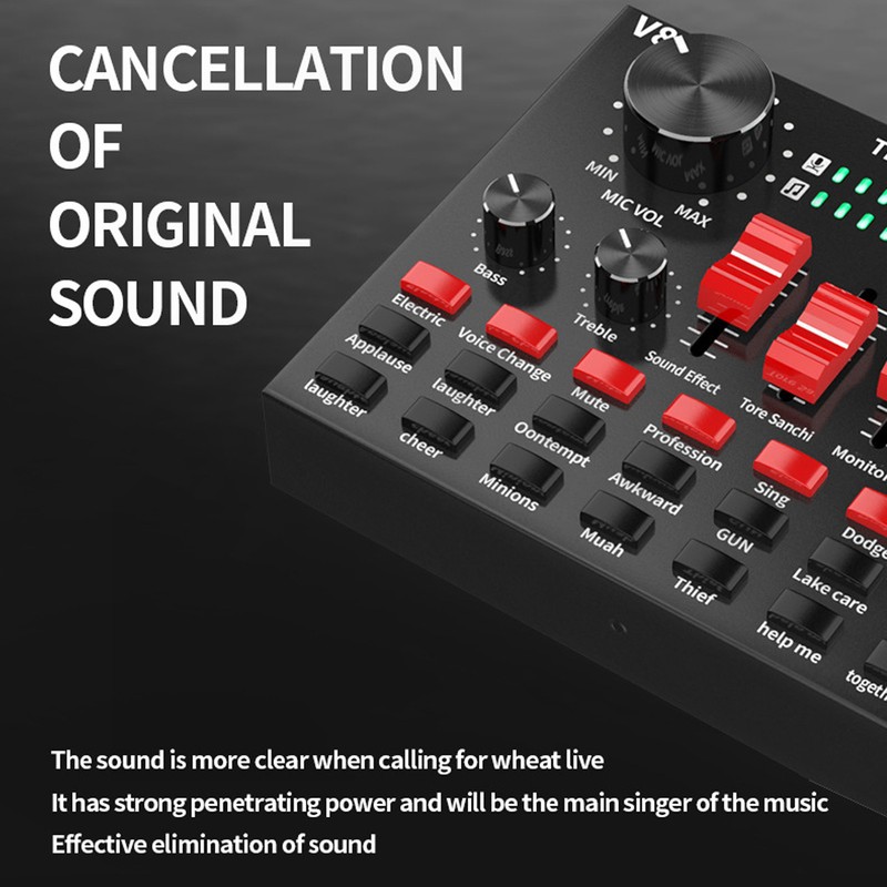 Bluetooth Live Sound Card 8 Modes Voice Changer Sound Mixer