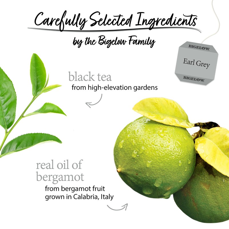 Bigelow Tea Earl Grey Black Tea, Caffeinated Tea, 40 Count
