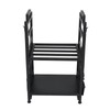 COOBL Firewood Rack Holder with Fireplace Tools,Brush, Shovel, Tong, Hook,Metal